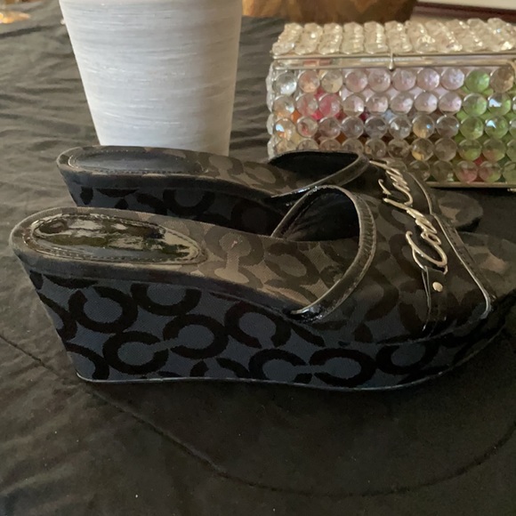 Black authentic Coach Wedge Shoes - Picture 4 of 7